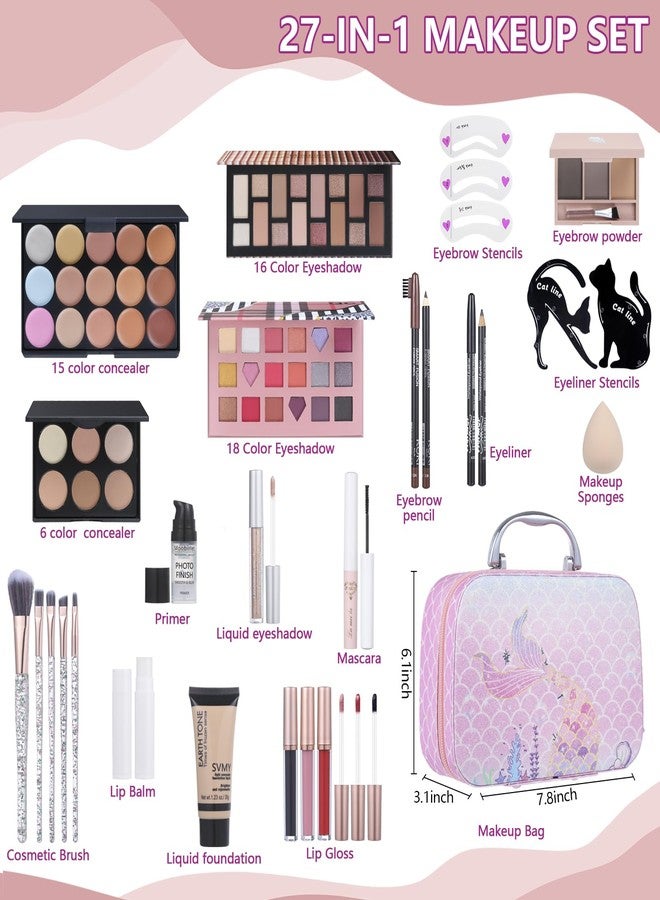 Moobirlet Makeup Kit For Girls, Makeup Set For Teen Beginners, Make up Gift Set For Women with Makeup Box, Eyeshadow Palettes, Foundation, Concealer, brushes set (Colors 18) - Image 2
